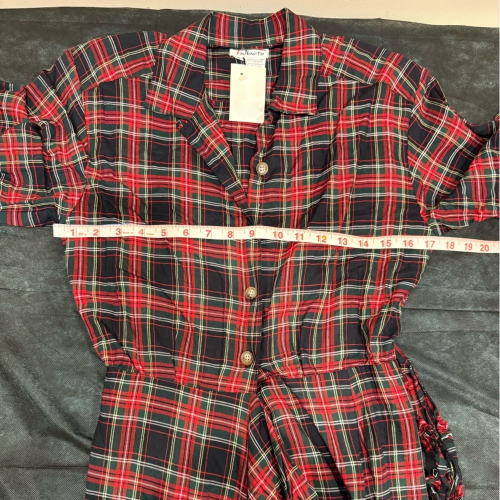 🔥NWT Vintage Women’s Plaid Wrap Shirt Dress - Red & Black Size 4 🔥 - Picture 5 of 5